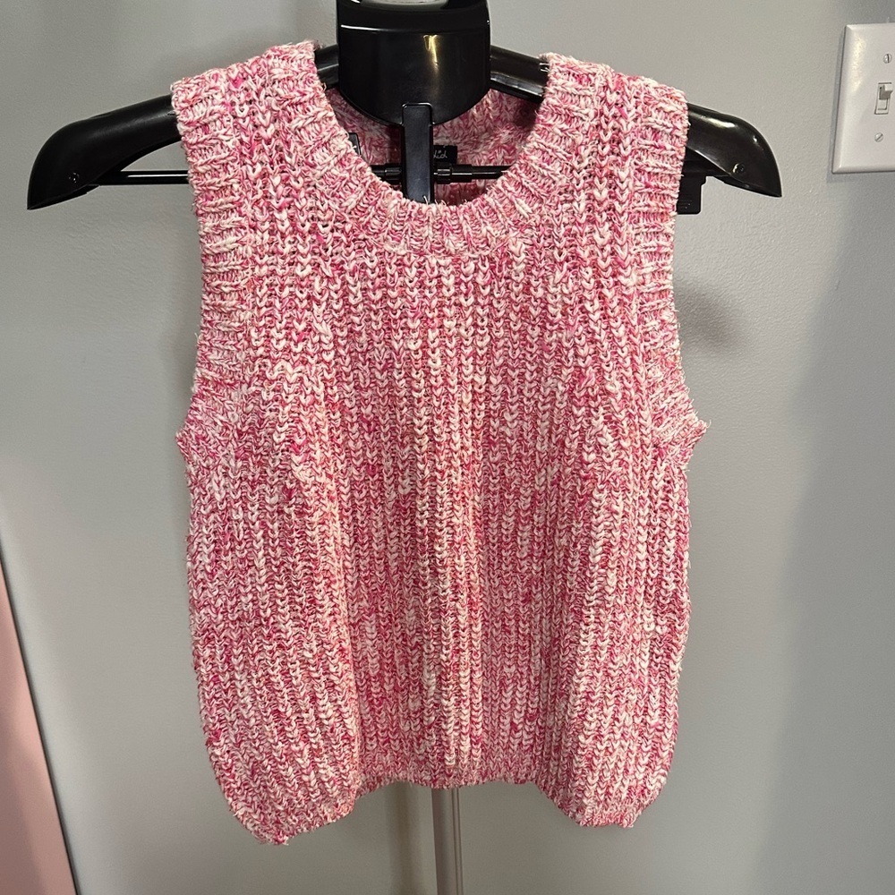 NWT Splendid White and Pink Knit Sleeveless Top